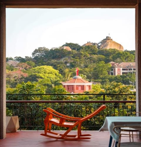 Balcony at Harmony Courtyard with Gulangyu landscape view, showcasing cultural activities hotel experience